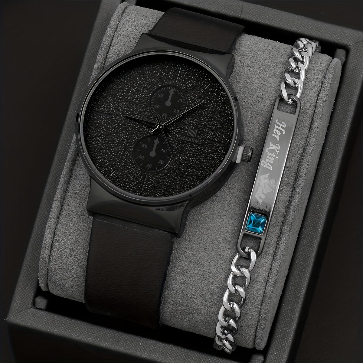 2-piece set of modern quartz watch and bracelet, perfect for stylish gifts.