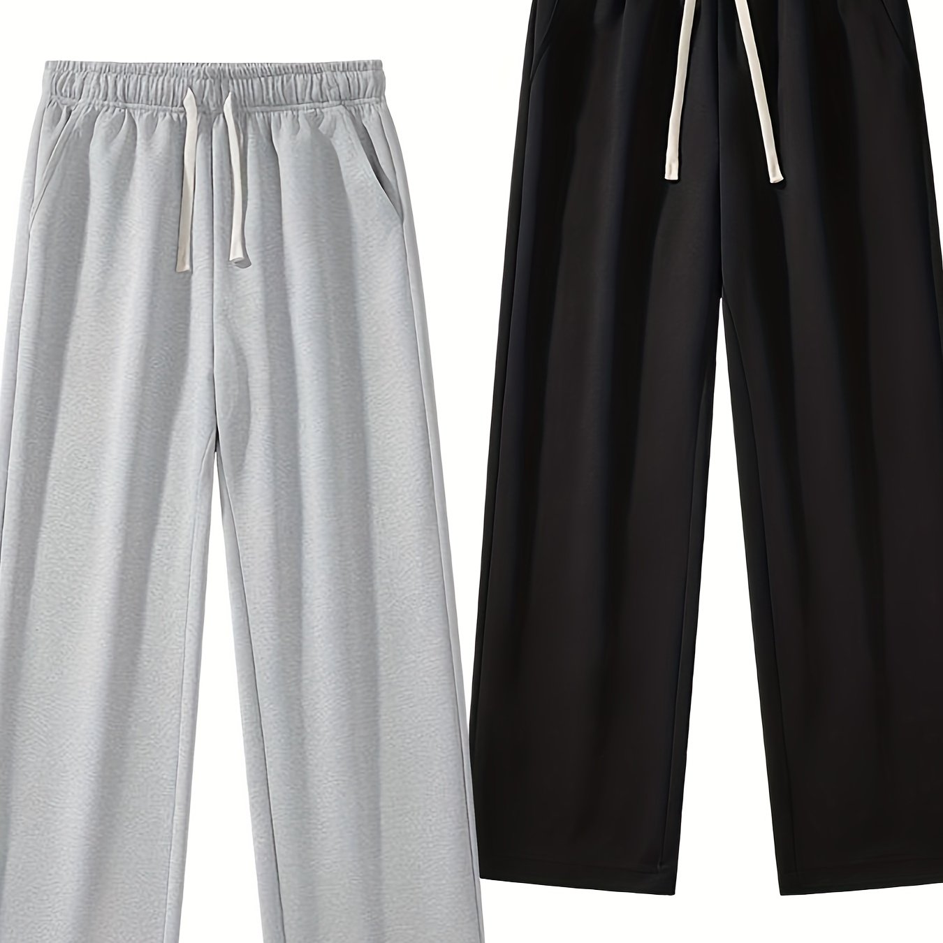 2 men's casual drawstring sweatpants for sport and casual wear