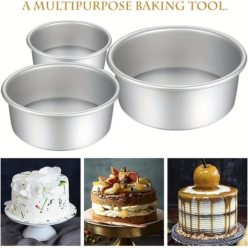 Removable Bottom Round Cake Pans Set - 10.16, 15.24, 20.32 cm Sizes
These easy-release hard anodized aluminum baking molds are perfect for daily use or special occasions such as birthdays, weddings, parties, and more. Also suitable for muffins and