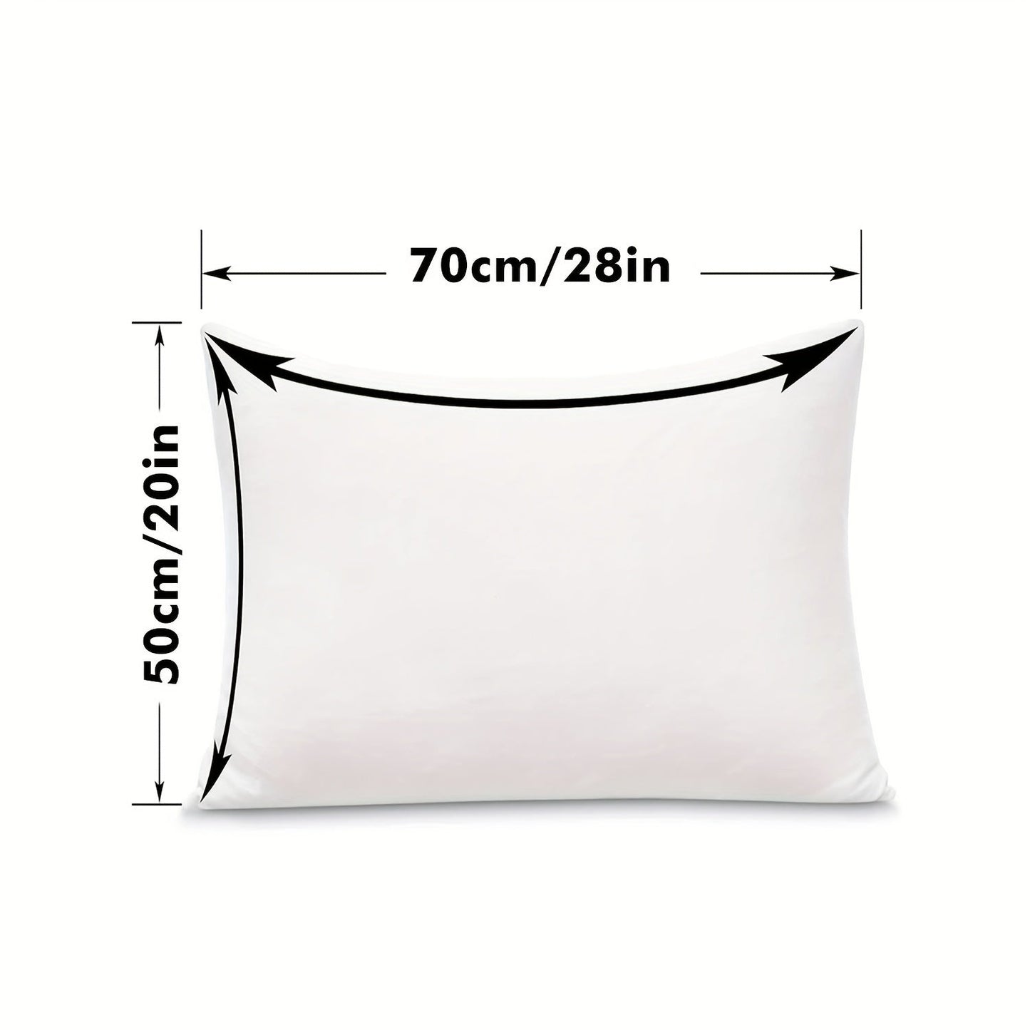 Elegant White Pillowcase with Zipper Closure - Luxurious, Waterproof, and Stain-Resistant. Thick, Oversized Knit Cover.