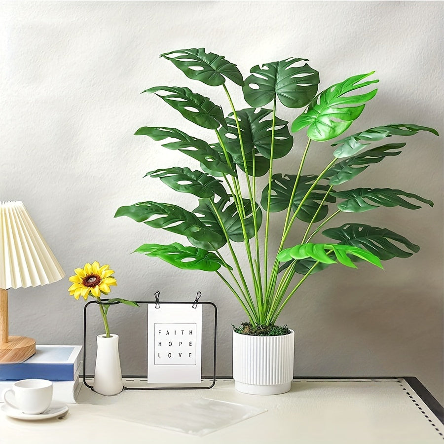 1 small artificial floor plant for home and office decoration - indoor artificial plant without flowers.