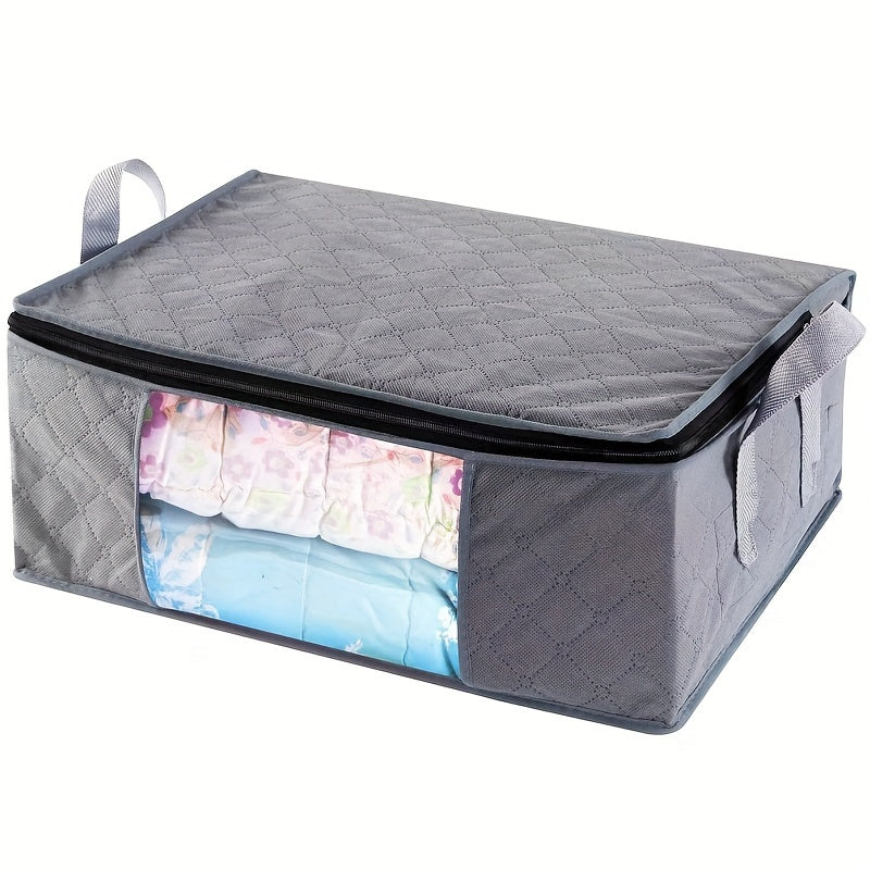 Folding Storage Box for Organizing Quilts and Clothes in Non-Woven Wardrobe, Sealed for Dust Proof Storage