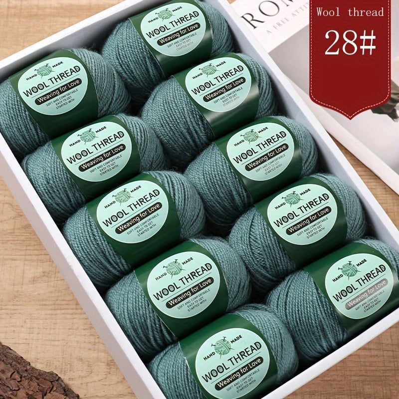 10 pieces of Australian yarn, each pack weighing approximately 500g with 10 balls. It has a moderate thickness, is easy to knit, soft, and warm. Ideal for crocheting sweaters, coats, vests