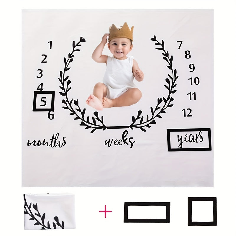 Soft photography blanket for monthly Hundred Days baby photoshoots, doubles as a creative background cloth and props for milestone photography.