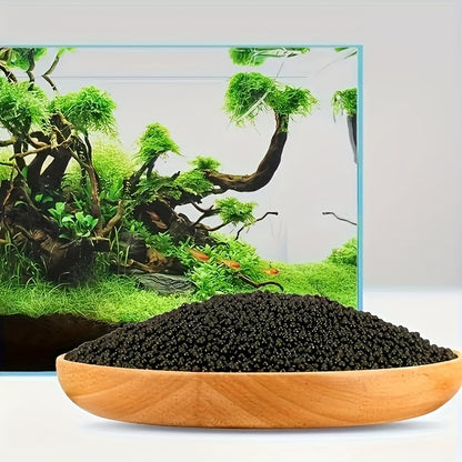 Ideal plant substrate for freshwater growth, 100g natural black water grass sand for aquarium landscape and tank bottom accessories.