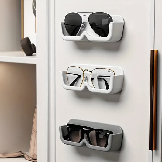 A glasses storage box and display rack can be easily mounted on the wall, wardrobe, or bedside for convenient organization and storage of your glasses.