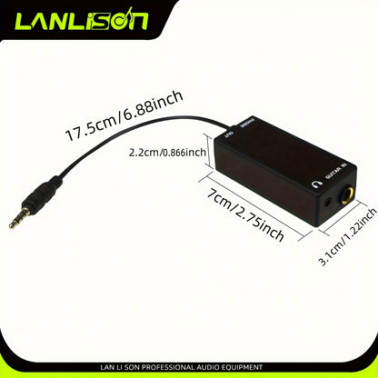 Lanlison Audio Adapter connects various instruments to smartphone for recording, effects, and conversion.