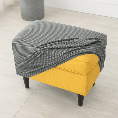 Stretch modern style ottoman cover protects footstools from dust and enhances living room decor.