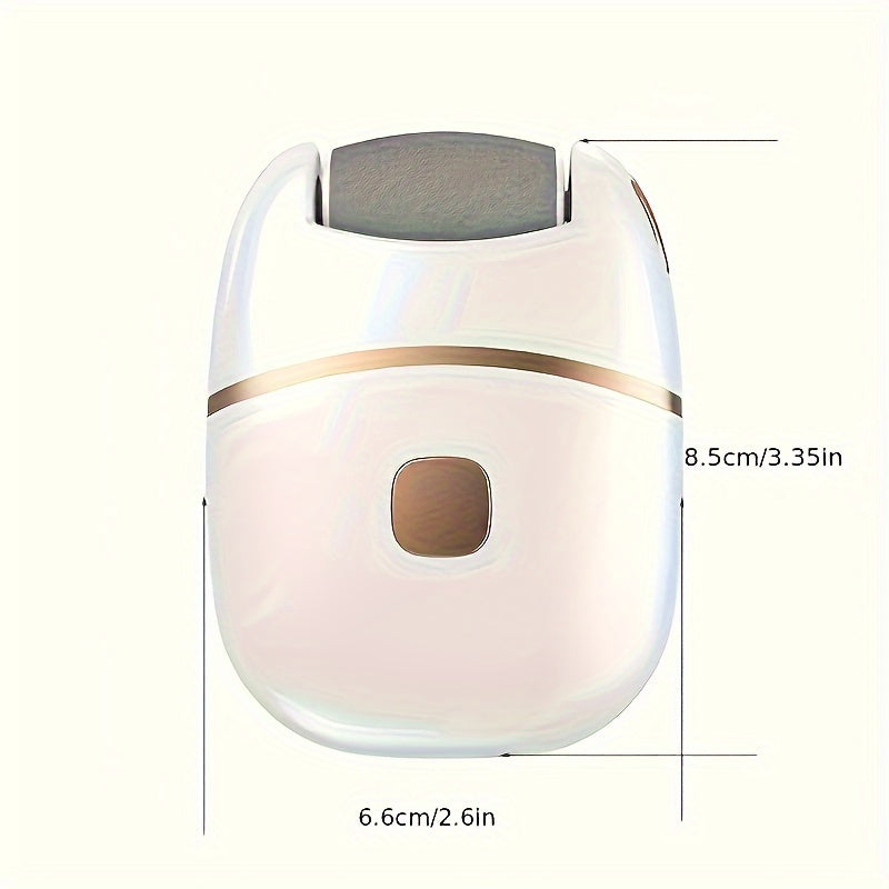 NIJ Rechargeable Electric Foot Grinder with USB-powered, 400mAh lithium battery, ergonomic design for smooth faux leather polishing, portable with digital display.