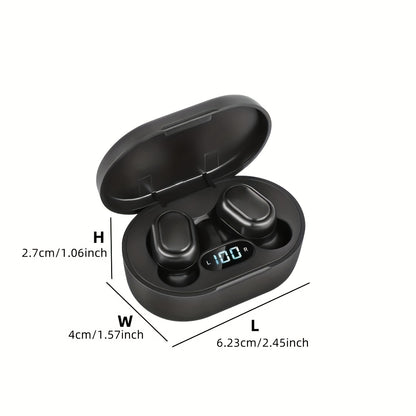 Instructions for charging wireless headset with USB case. Button control, long-lasting, comfortable in-ear earbuds compatible with mobile phones and computers. Ideal sports music gift.