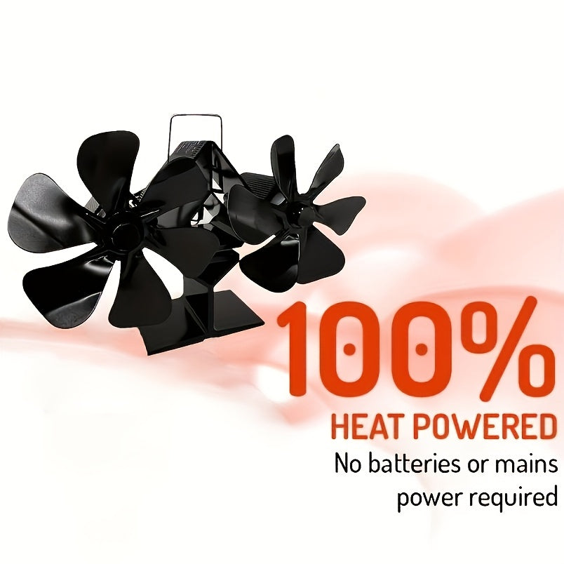 EFGHONG 4-Blade Heat Powered Stove Fan - Eco-Friendly, High Performance Heating Attachment for Wood & Pellet Stoves.