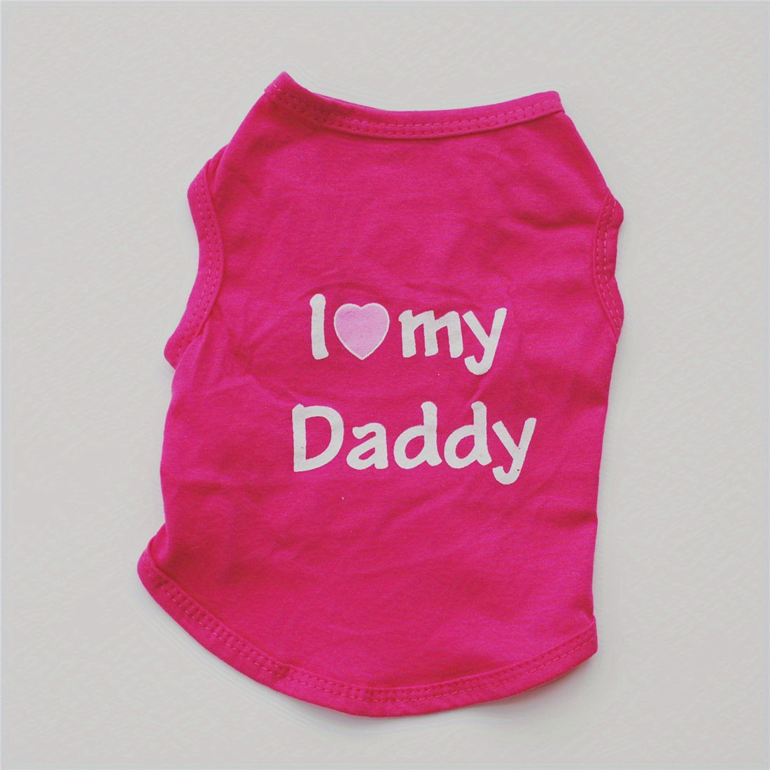 Cute 'I Love My Daddy/Mommy' graphic pet vest for summer parties, suitable for dogs and cats.