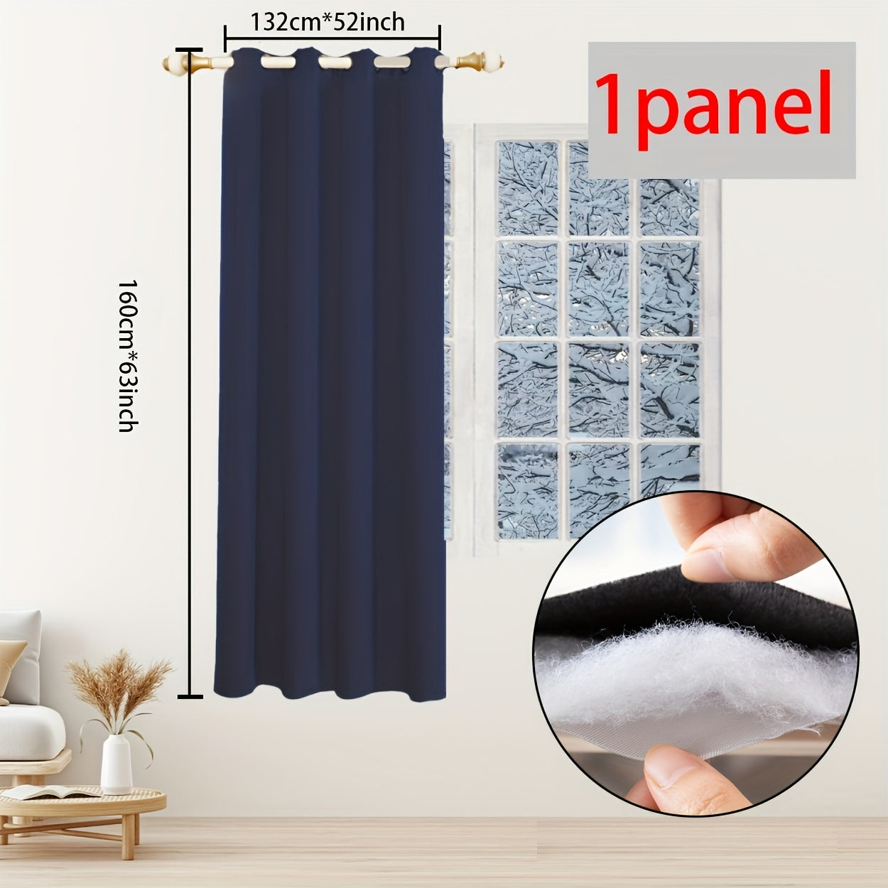 One piece of Winter Thermal Air Layer Curtains, specially crafted for insulation and wind protection during the colder months. These curtains are ideal for modern homes, serving as decorative door curtains, window partitions, and blackout curtains. They