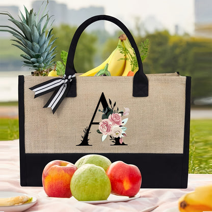 Stylish 2-piece canvas tote and makeup bag set - great for weddings, birthdays, beach, and school. The perfect gift for women, moms, teachers, friends, and bridesmaids.