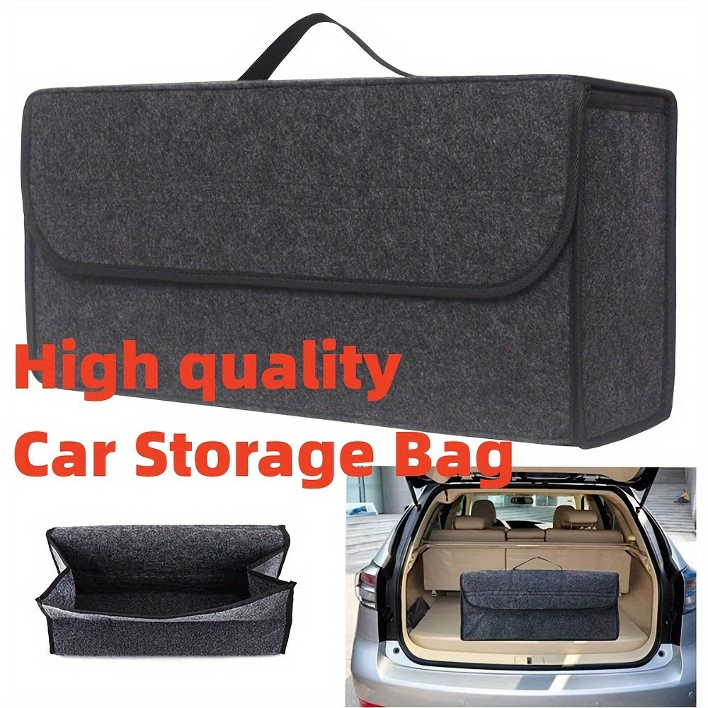 Compact felt trunk organizer for cars - efficient, easy-to-use storage option.