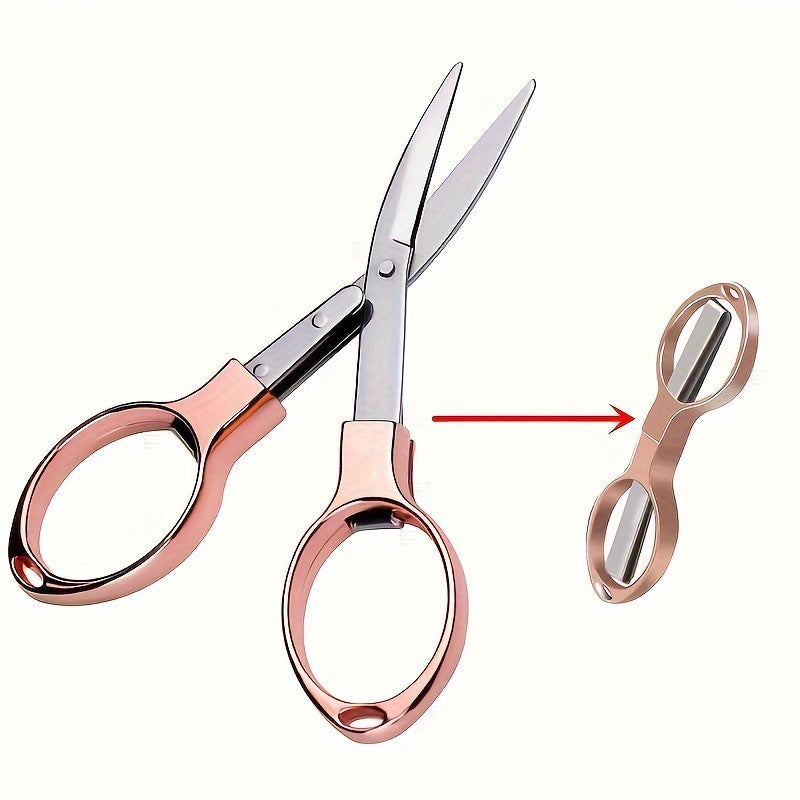 Stainless Steel Folding Scissors: Compact, Versatile, and Portable for Travel and Daily Use.