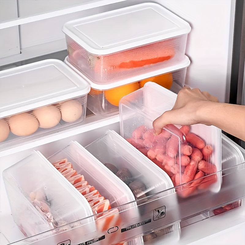 Five 41.2oz Food Storage Containers, Made of BPA-Free Plastic, Leakproof and Microwave Safe. Comes with Lids to Keep Vegetables Fresh. Perfect for Organizing Freezer and Refrigerator.