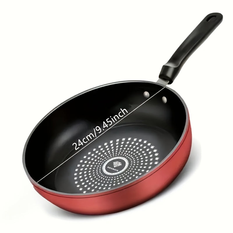 24.0cm Cast Iron Non-Stick Skillet: Dishwasher safe, induction compatible, healthy cooking with less smoke, for gas & electric stoves.