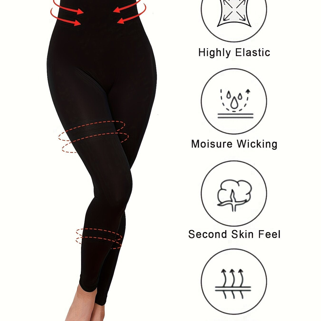 High-Waist Shaping Leggings for Women - Tummy Control, Moisture-Wicking, Breathable, Stretchy Yoga Pants for Outdoor Activities