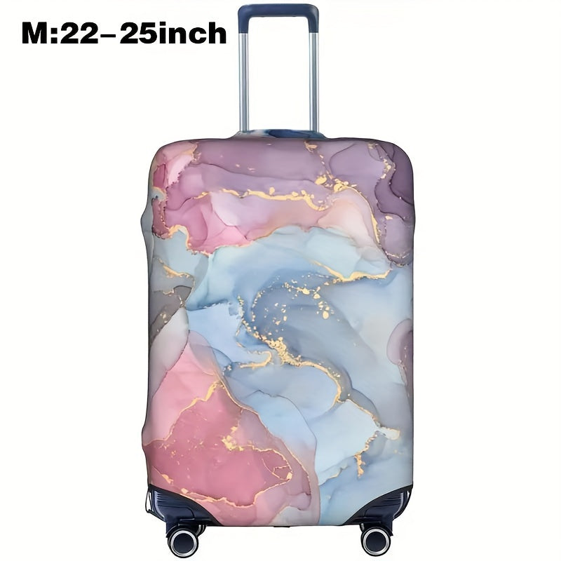 Cartoon patterned elastic luggage cover for travel suitcase or trolley duffle case.