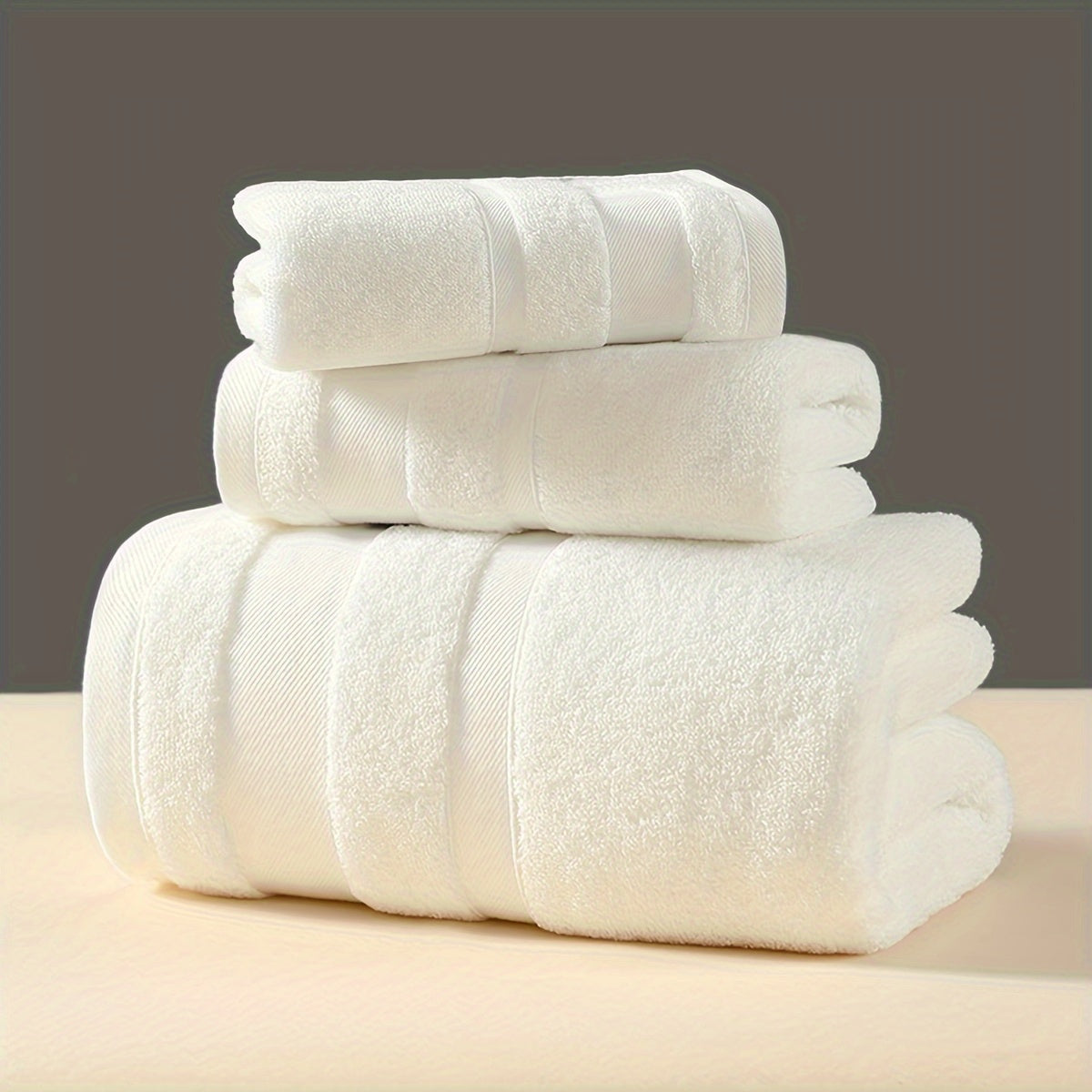 3-piece set of pure cotton bath towels, ideal for men and women, perfect for bathrooms in need of soft, moisture-absorbing towels.