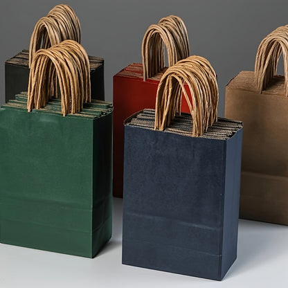 100 pieces of high-end Kraft paper bags for various uses, measuring 15cm x 8cm x 21cm.