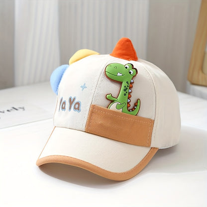 1pc Youngsters Duckbill Baseball Cap with Cartoon Dinosaur design, suitable for outdoor play for boys aged 1-3 years.