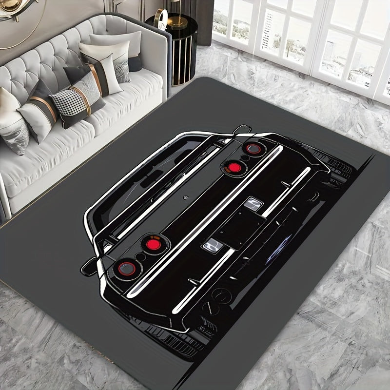 Soft Area Rug with Creative Car Design - Made from Machine Washable Polyester, Suitable for Room and Bedroom. Non-Slip and Durable for Home Kitchen and Entryway. Enhance Your Living Space with this Decorative Floor Carpet.