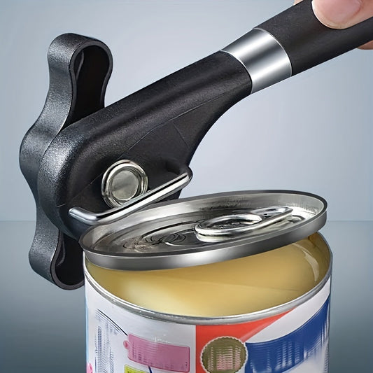 Effortlessly open cans with this Stainless Steel Multi-Functional Can Opener - Convenient side opening design for quick and easy use in the kitchen