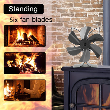 Get 1 or 2 pieces of the 6-leaf wood stove fan, designed to distribute heat efficiently from your wood, gas, or log burner stove. This heat-driven wall fan is crucial for keeping your home comfortable during the colder months of autumn and winter. It is