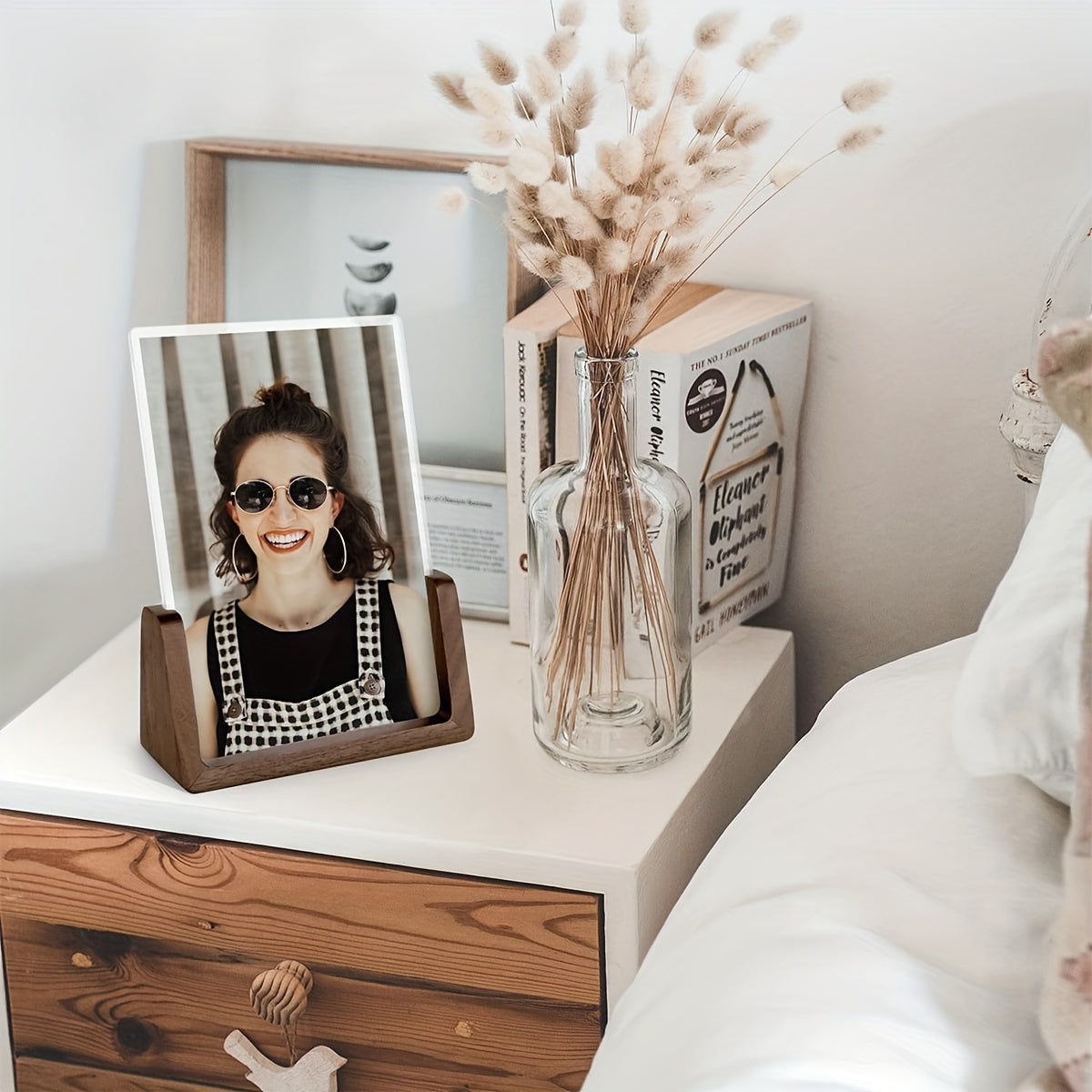 Enhance Your Décor with Rustic Wooden Picture Frames - Available in 4x6 & 7x5 Sizes. Featuring a Stylish Country Design with Walnut Base and HD Shatterproof Acrylic Cover for Tabletop or Bedroom Display. Enjoy Free Photo Printing Included!