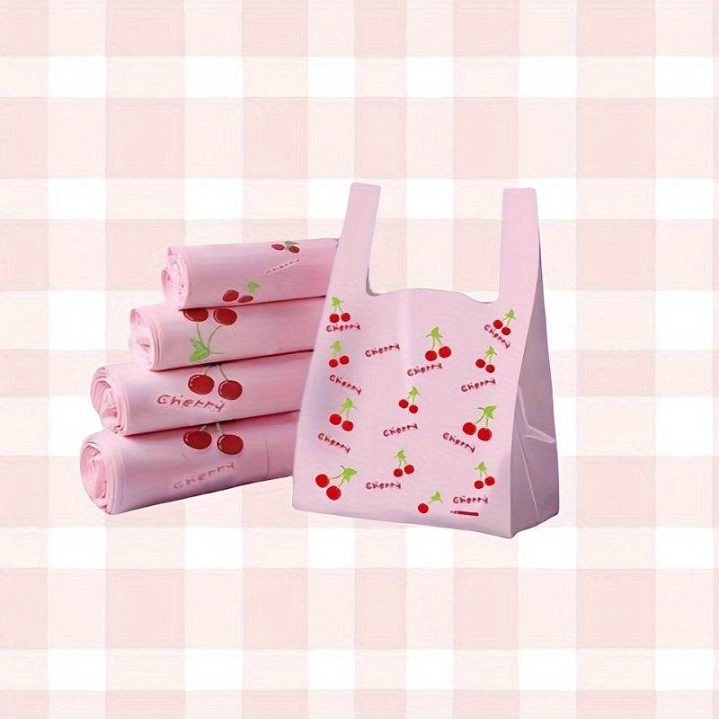 Get a set of 25/50 thick gift bags featuring a cherry fruit pattern. These tote bags are perfect for fashion shopping, wedding and birthday parties, as well as storing jewelry, accessories, candy, and chocolates. They can also be used for small ornament