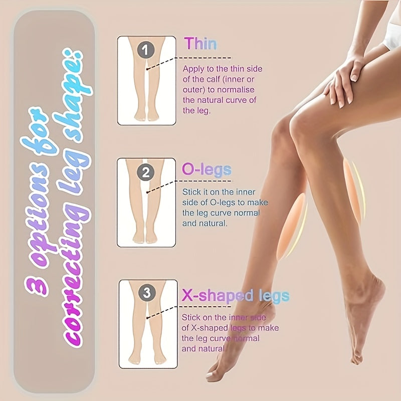 Silicone self-adhesive calf pads for women's lingerie and underwear, thin and invisible for leg correction.