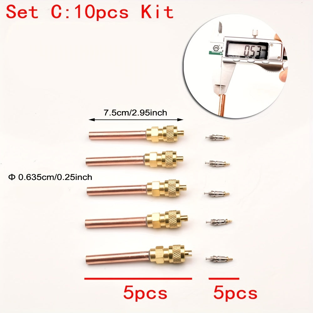 В комплект A входит комплект из 10 клапанов доступа 1/4&quot; и комплект из 5 клапанов для систем отопления и охлаждения, не требующих электричества.