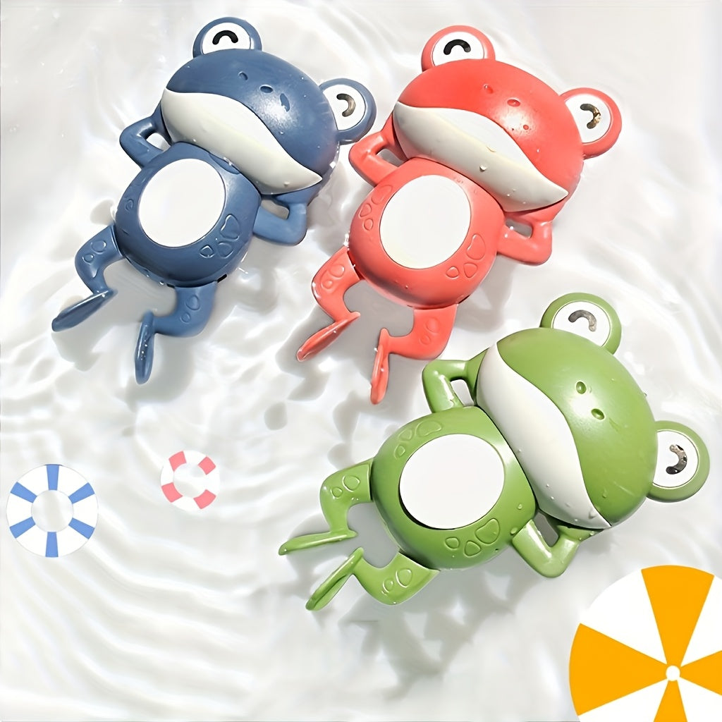 Frog swimming bath toy for youngsters playing in the water.