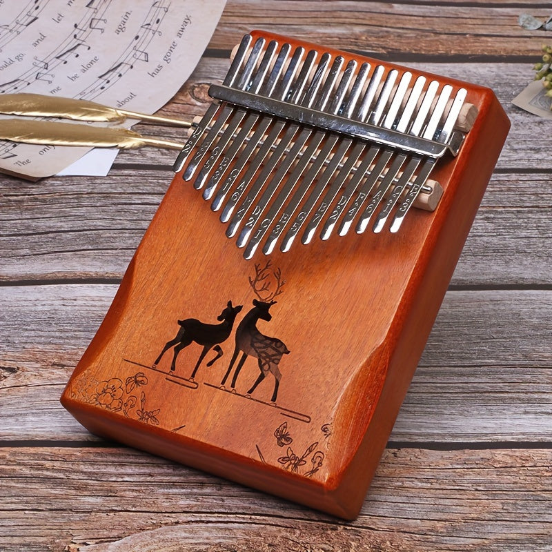 Portable 17-tone Kalimba Thumb Piano with Good Tone, Ideal for Beginners, Easy to Learn, Perfect Music Gift