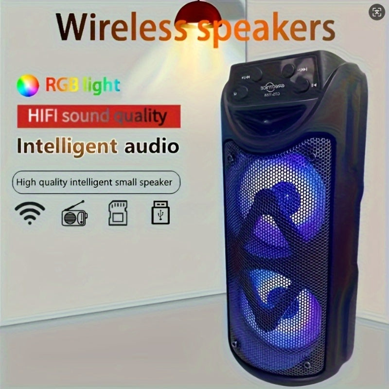 10W Portable Wireless Speaker with True Wireless Stereo, HD Sound, LED Lighting, USB Charging, Control Panel - Perfect for Outdoor Sports, Parties, and Home Entertainment | Modern Design