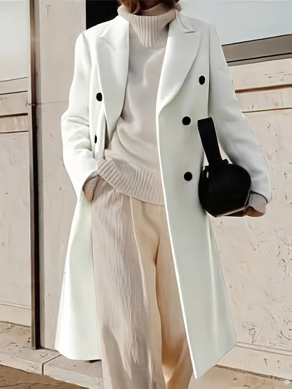 Double breasted lapel overcoat for fall & winter.