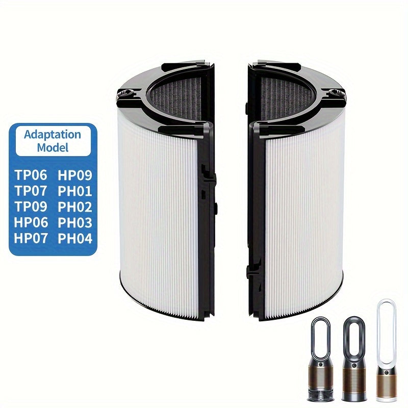 1 piece, 360-degree Combi 2-in-1 HEPA+Carbon Replacement Filter for Dyson TP06, HP06, PH02, PH01, PH03, PH04, HP09, TP09, HP07, TP07, TP10, HP10. H13 Grade True HEPA Replacement Filter.