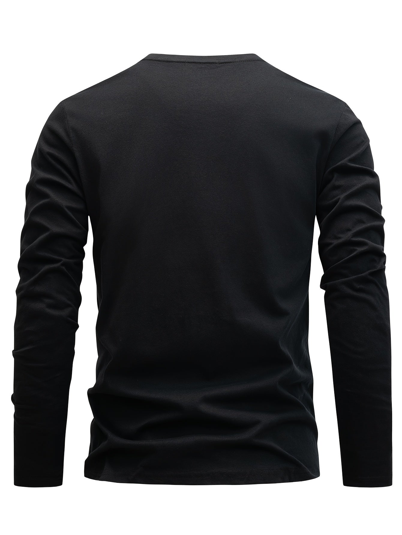 Men's 3-piece cotton long sleeve t-shirts with deer print, ideal for sports and outdoor activities.