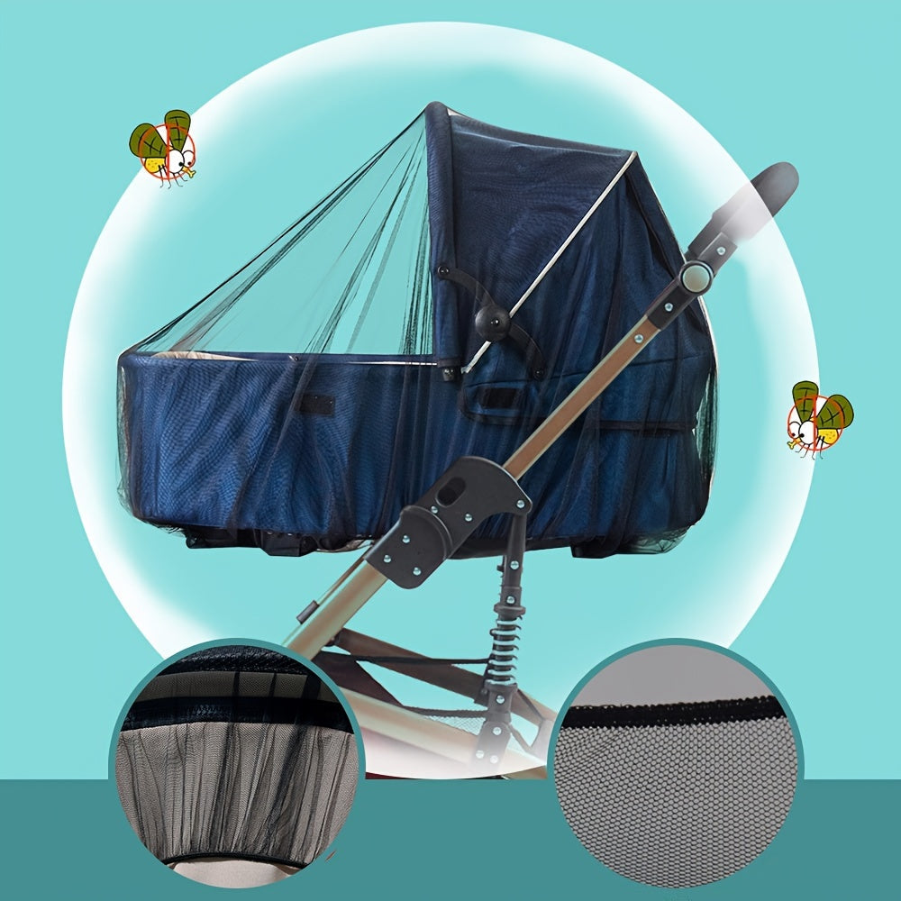 Long-lasting Black Mosquito Net for Strollers & other items - Can be washed in the machine, has a Geometric Pattern, Perfect for Bassinets, Cradles, Playards & Portable Mini Cribs.