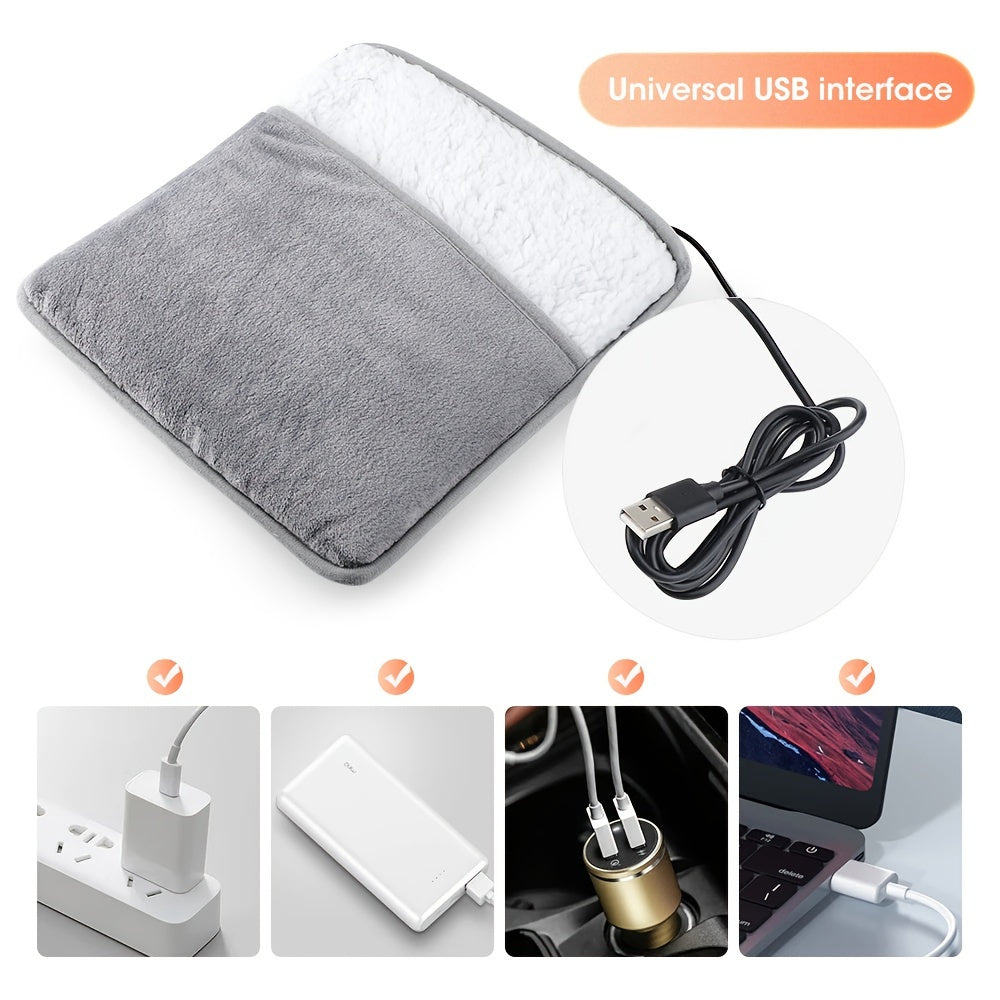 No need for batteries with this square foot heating pad, made of soft plush washable material and USB-powered for convenient portability. The 9W electric foot warmer is eco-friendly, using wheat straw material for added comfort and warmth.