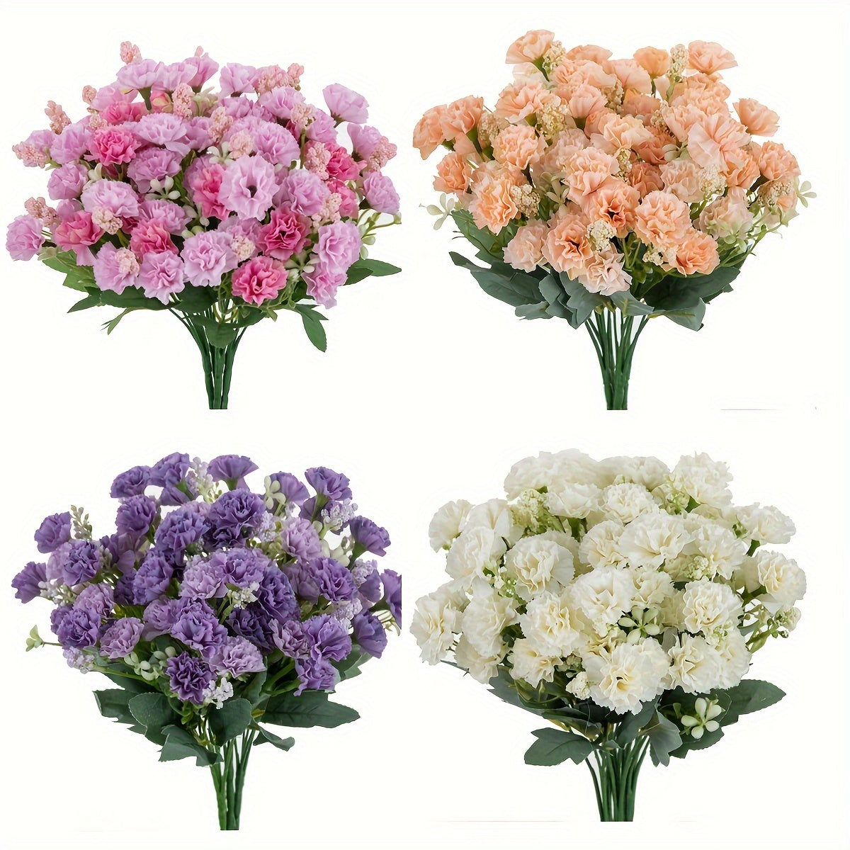 Bloomshine UV resistant outdoor artificial carnations for home decor and special occasions - perfect for weddings, engagements, spring season, Mother's Day, Thanksgiving, Eid, Valentine's