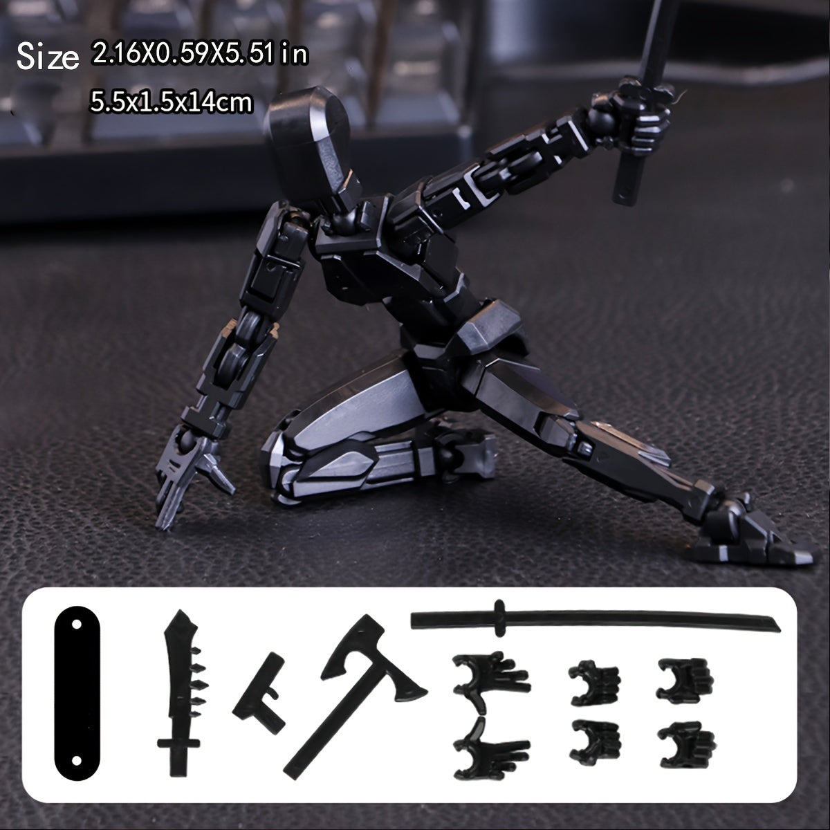 Articulated robot action figure toy with colorful design and durable material. Perfect gift for creative play.