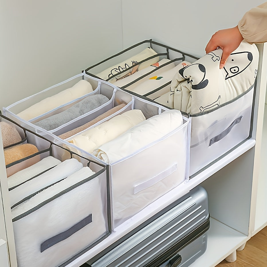 Easily organize your clothes with the 1-piece Foldable Mesh Bed Sheet Storage Box