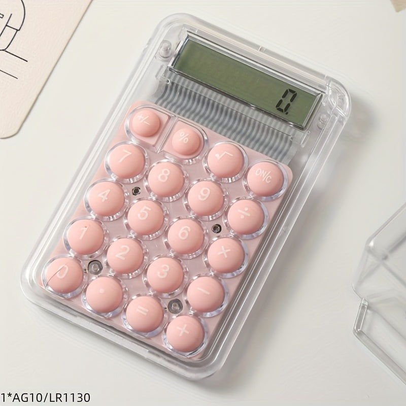 Mini cute 6-color pocket calculator with 8-digit display and portable design, perfect for students and office use.