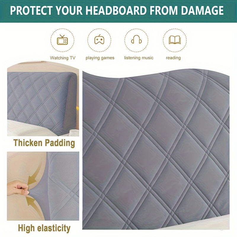 Protect your headboard with this luxurious Quilted Headboard Cover. Made with soft and comfortable short plush fabric, this cover is thicken and dustproof, providing excellent protection for your full size bed. The machine washable cover features