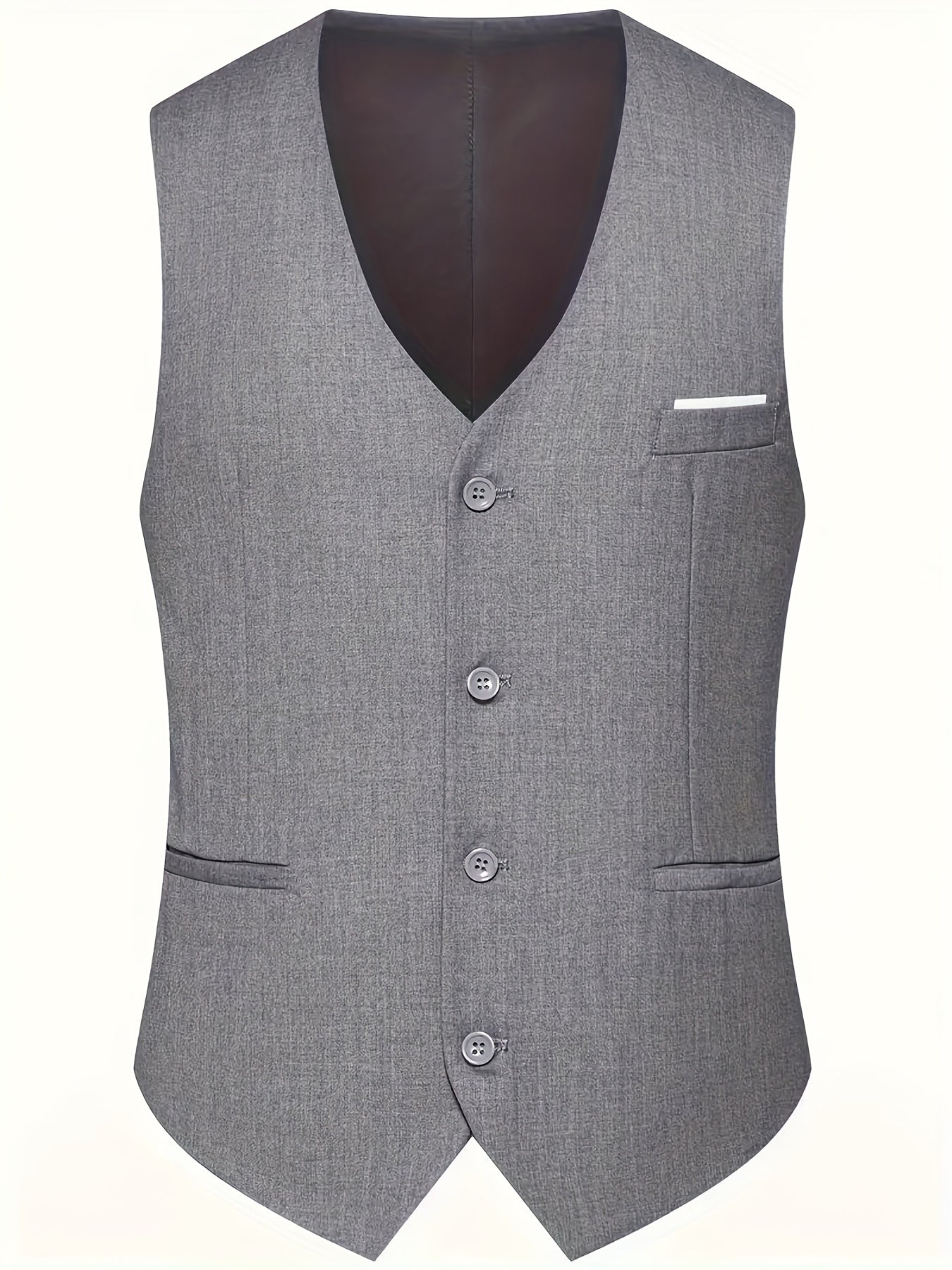 Men's Two-Button 3pcs Suit with Vest, Suitable for Wedding, Interview, Party.