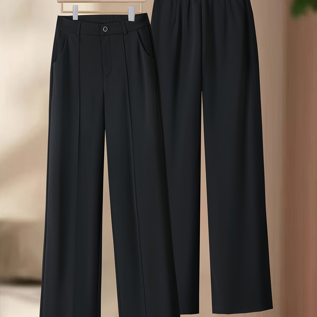 New slim fit wide leg pants for women, high waisted slimming trousers for all seasons.