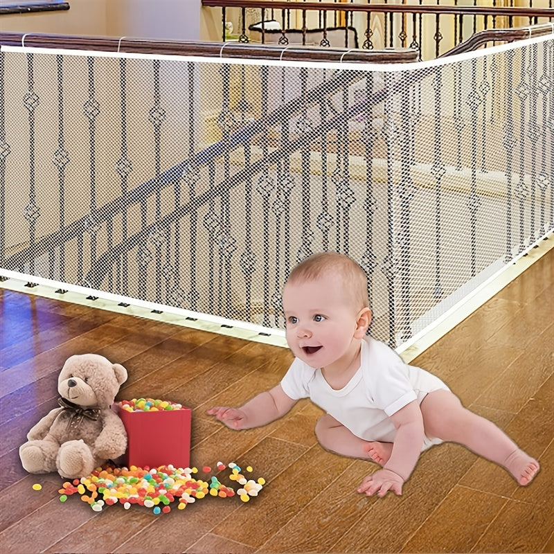 Childproof Balcony Net for Stair Safety - Baby Railing Net, Banister Mesh Guard